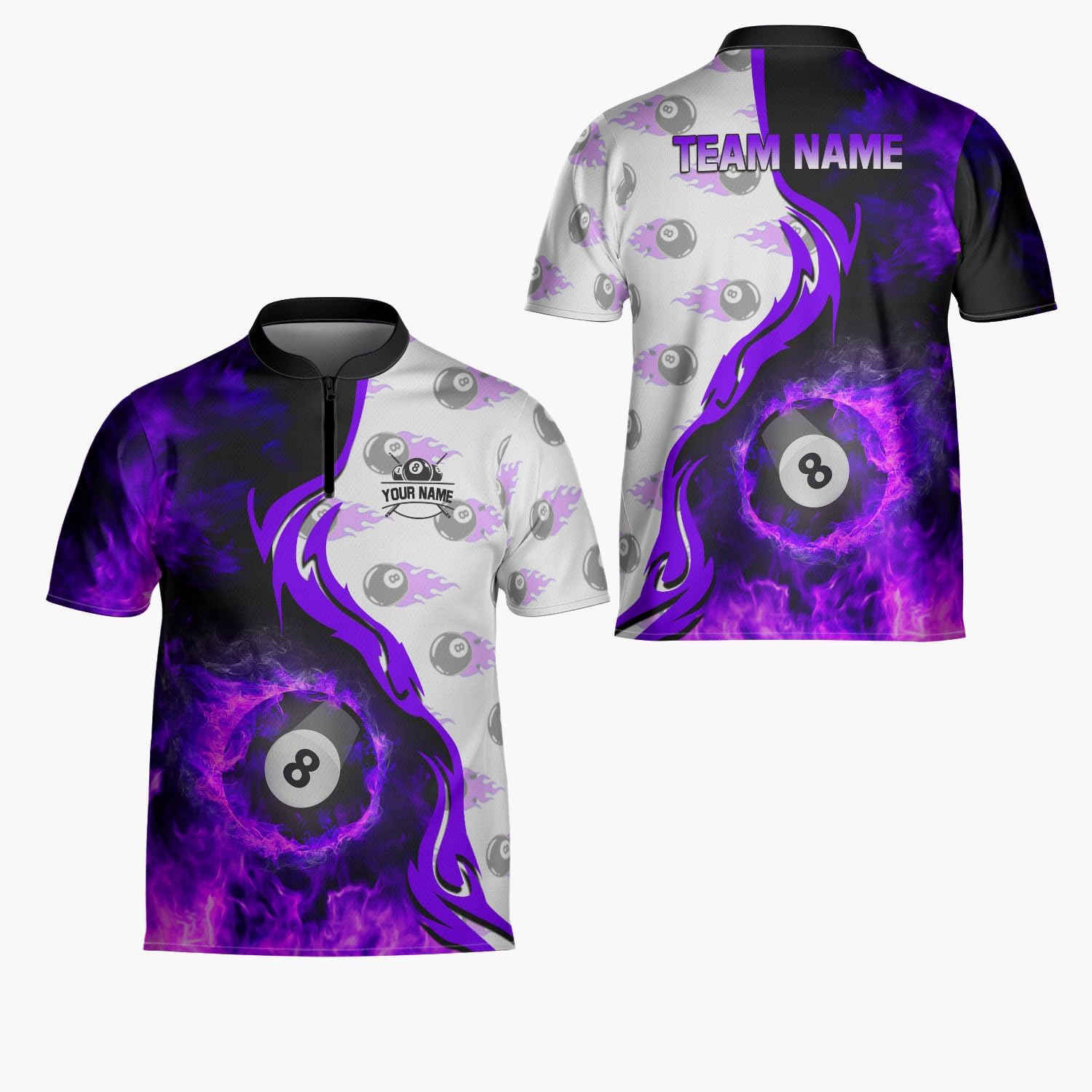 Ligthuy Personalized Billiard Jersey 3D, 8 Ball Shirt, Billiards Shirts for Men, Billiard Gifts for Men and Women S-5XL