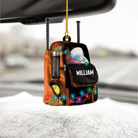 Artparel Personalized Softball Ornament Christmas Tree Decoration Custom Softball Christmas Ornament 2D Shape Flat Softball Lover Gifts Beginner Softball Players Ornament Gift (Softball 10)