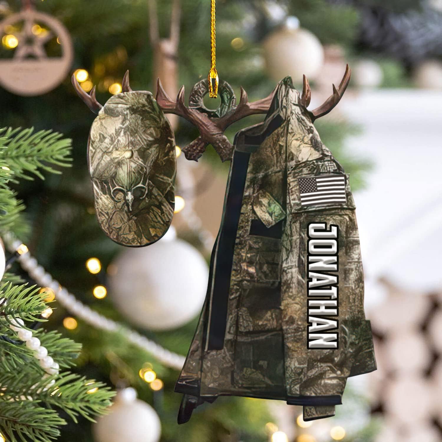 Artparel Personalized Hunting Ornament, Hunter Vest Ornament, Custom Hunting Christmas Ornament, Gifts for Hunting Lovers (Hunting 5)