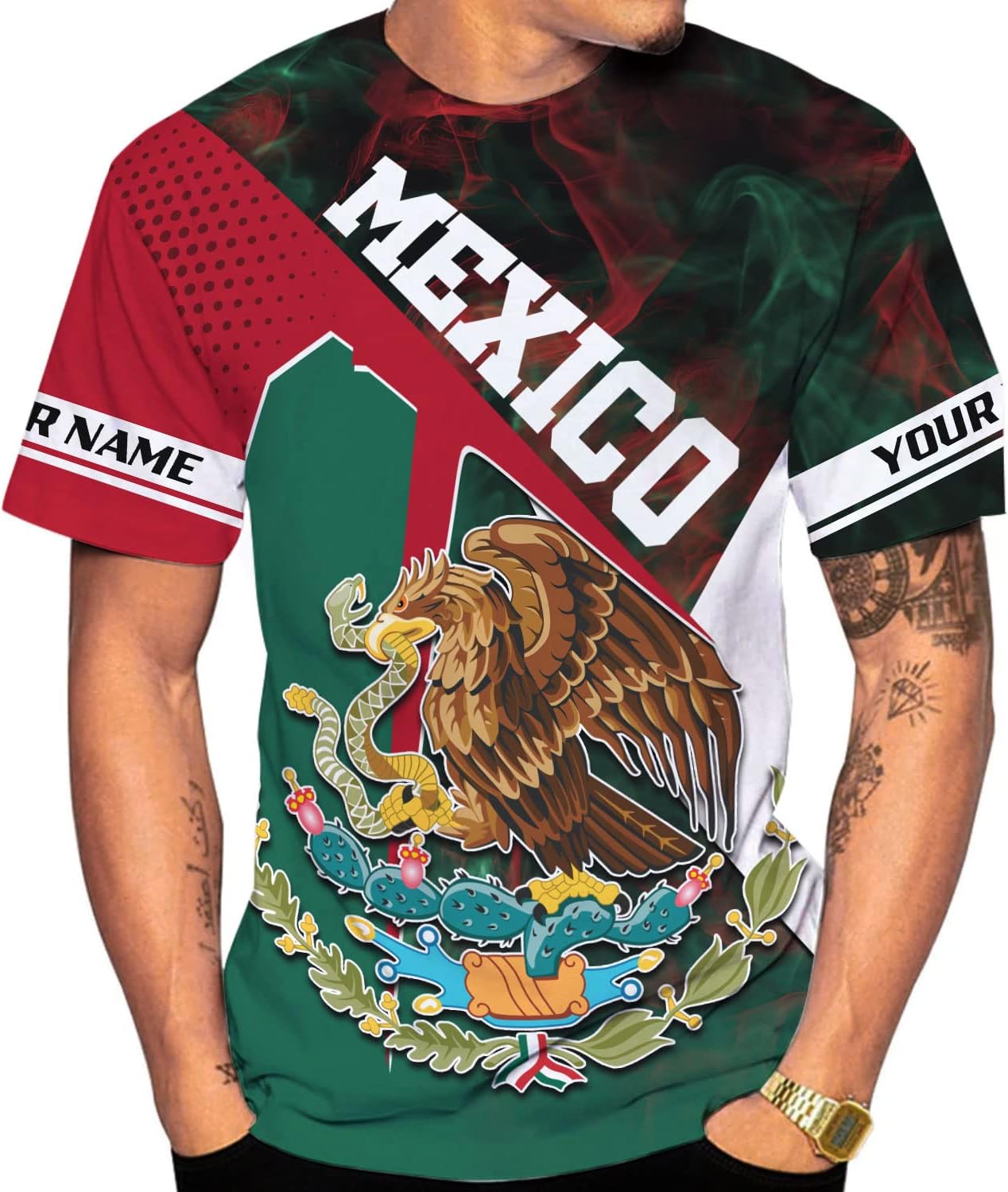 Mostefy Personalized Name Mexican Shirts for Men 3D, Customized Mexico Shirts for Men, Mexico Shirts for Women Mexico Shirt