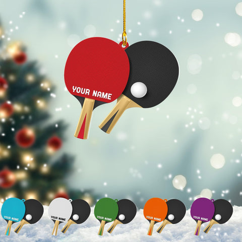 Personalized Table Tennis Ornament Gift Christmas Ornaments, Ping Pong Personalized Christmas Tree Ornament, Gifts for Tennis Lovers, Tennis Player, Tennis Christmas Ornament (Style 2)