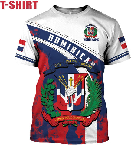Ligthuy Personalized Dominican Shirt 3D, Dominican Republic Shirts, Dominican Flag Unisex Republica Dominicana Shirt S-5XL