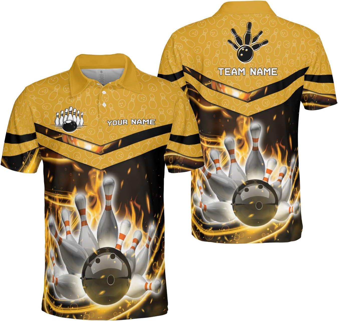 Mostprints Personalized Name Bowling Polo Shirts 3D for Men and Women, Bowling shirt, Bowling Shirts for Men Team Bowling Shirt