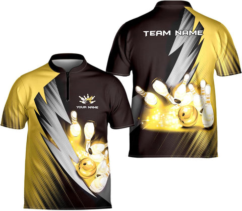 Artparel Personalized Name Bowling Jersey 3D, Custom Bowling Shirts for Team, Bowling Shirt Unisex for Men & Women