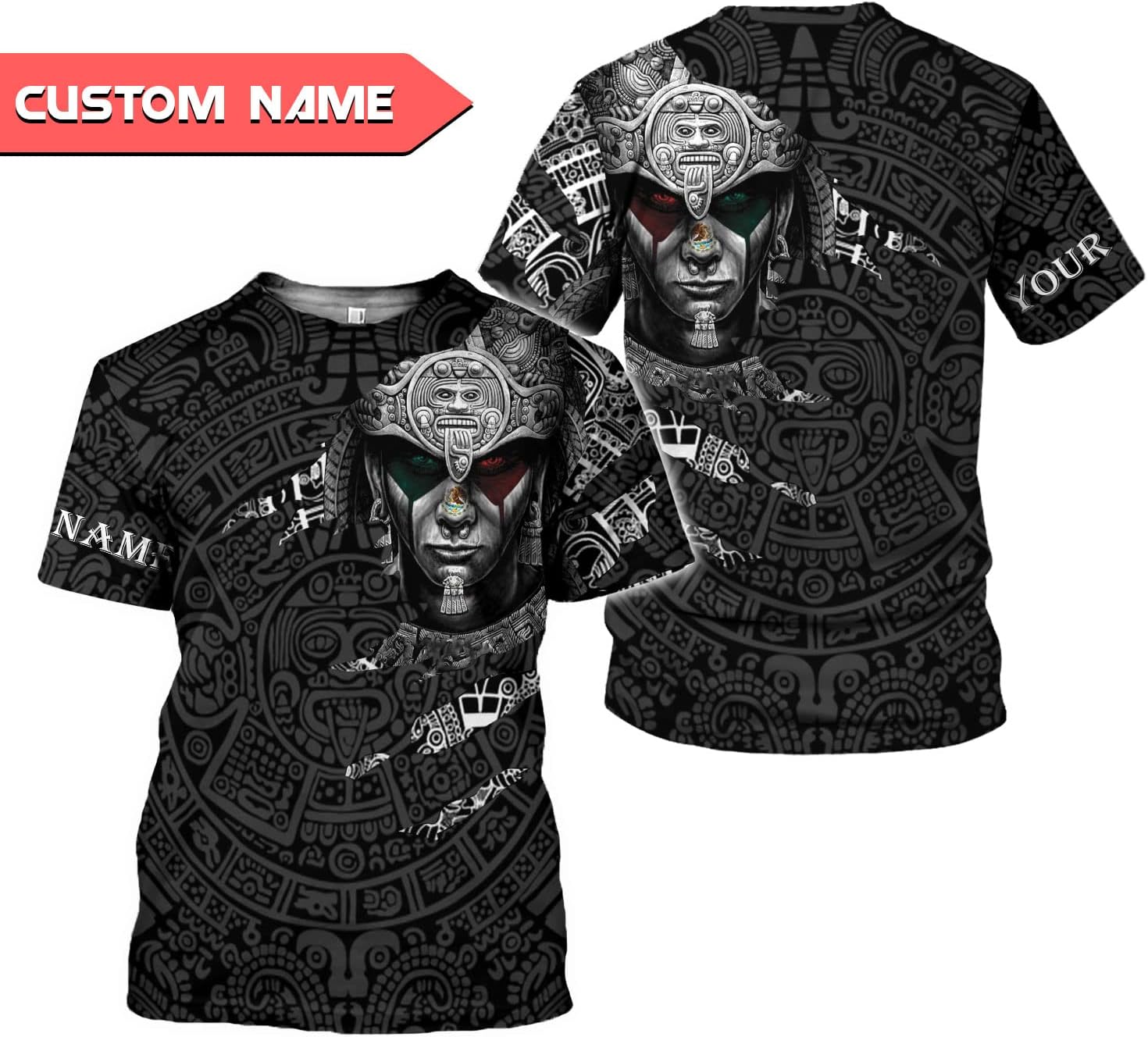 Personalized Name Mexican Shirts for Men 3D Customized Mexico Shirts for Men, Mexico Shirts for Women Mexico Shirt (US, Alpha, Small, Regular, Regular, Multi 9)