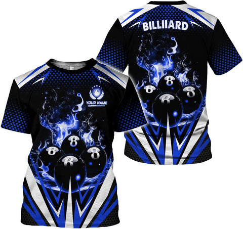 AOVL Personalized Billiard Shirts 3D Billiard Shirt Custom Billiard Flag Shirt Men's Pool Billiards Shirt 8 Ball Men Women