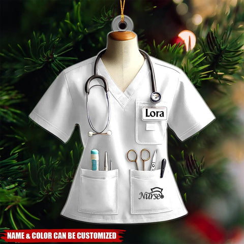 Personalized Nurse Ornament Christmas 2024 for Men Women Nurse, Nurse Christmas Tree Ornament 2024, Custom Name Nurse Ornament Gift for Nurse Assistant RN Christmas, Nurse Gifts (Acrylic, Nurse 7)