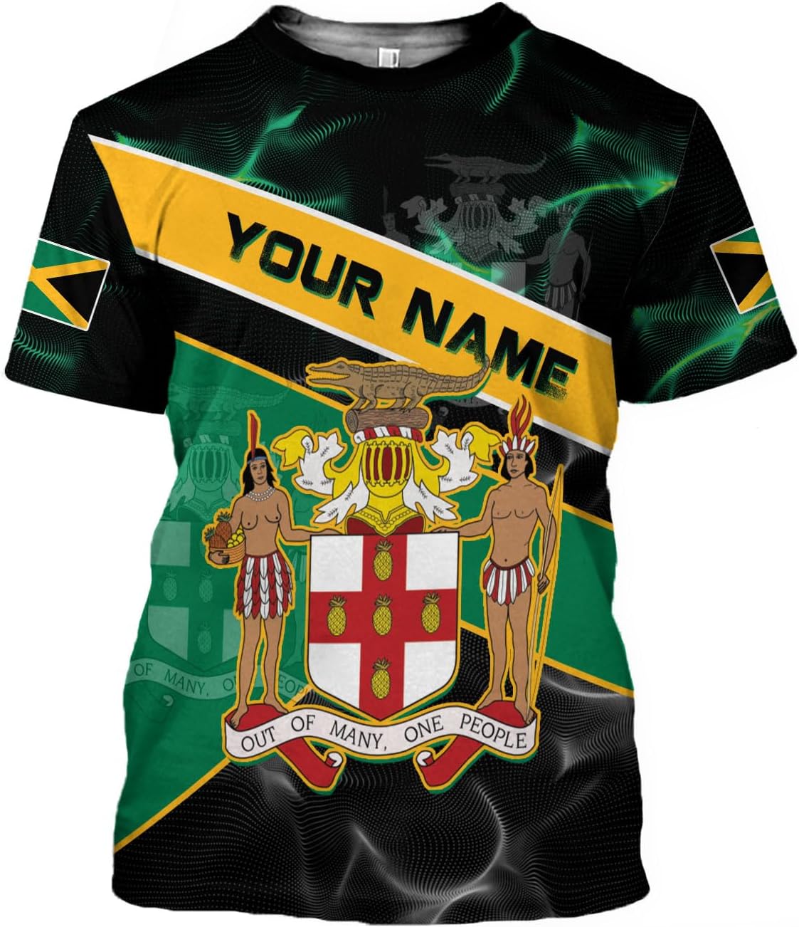 Ligthuy Personalized Jamaica Shirt 3D, Custom Jamaica Flag Lion Shirt for Men and Women, Jamaican Pride T-Shirt Unisex