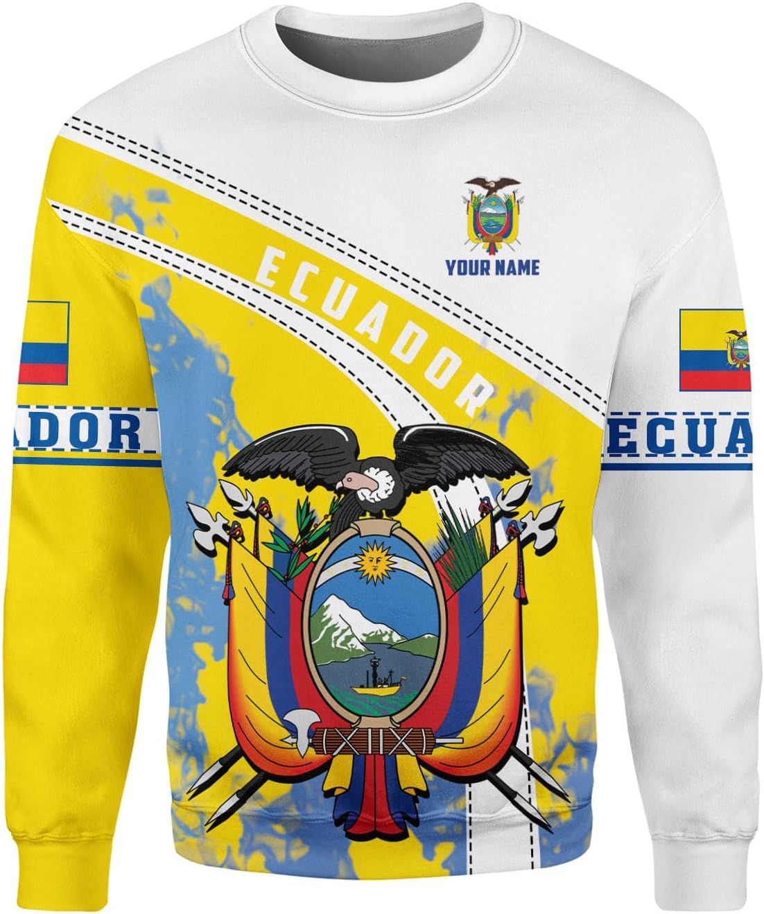 Mostprints Personalized Name Ecuador Shirt 3D, Ecuador Ecuadorian Flag Pride Gift T-Shirt, Ecuador Shirts for Men Women S-5XL