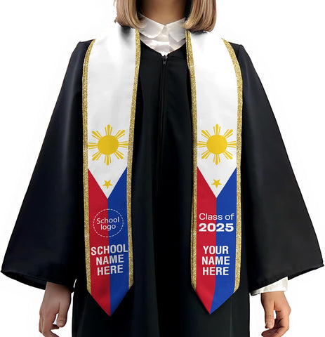 Customize Filipino Graduation Sash, Philippines Graduation Stole, Philippine Graduation Sash 2025