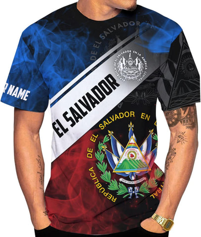 Personalized El Salvador Shirt Custom Camiseta de El Salvador Flag Shirt Men, Women Salvadorans Pride El Salvadoreña Tshirt