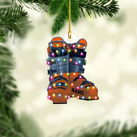 AOVL Custom Ski Ornament Skiing Christmas Ornaments Ski Christmas Tree Ornaments Ski Christmas Ornament Skier Ornaments for Christmas Tree 2024 Skiing Ornament (OSK3)