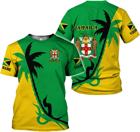 MoonArt Personalized Jamaica Shirt Custom Jamaica Flag Lion Hoodie for Men and Women, Jamaican Pride T-Shirt, Jamaicana