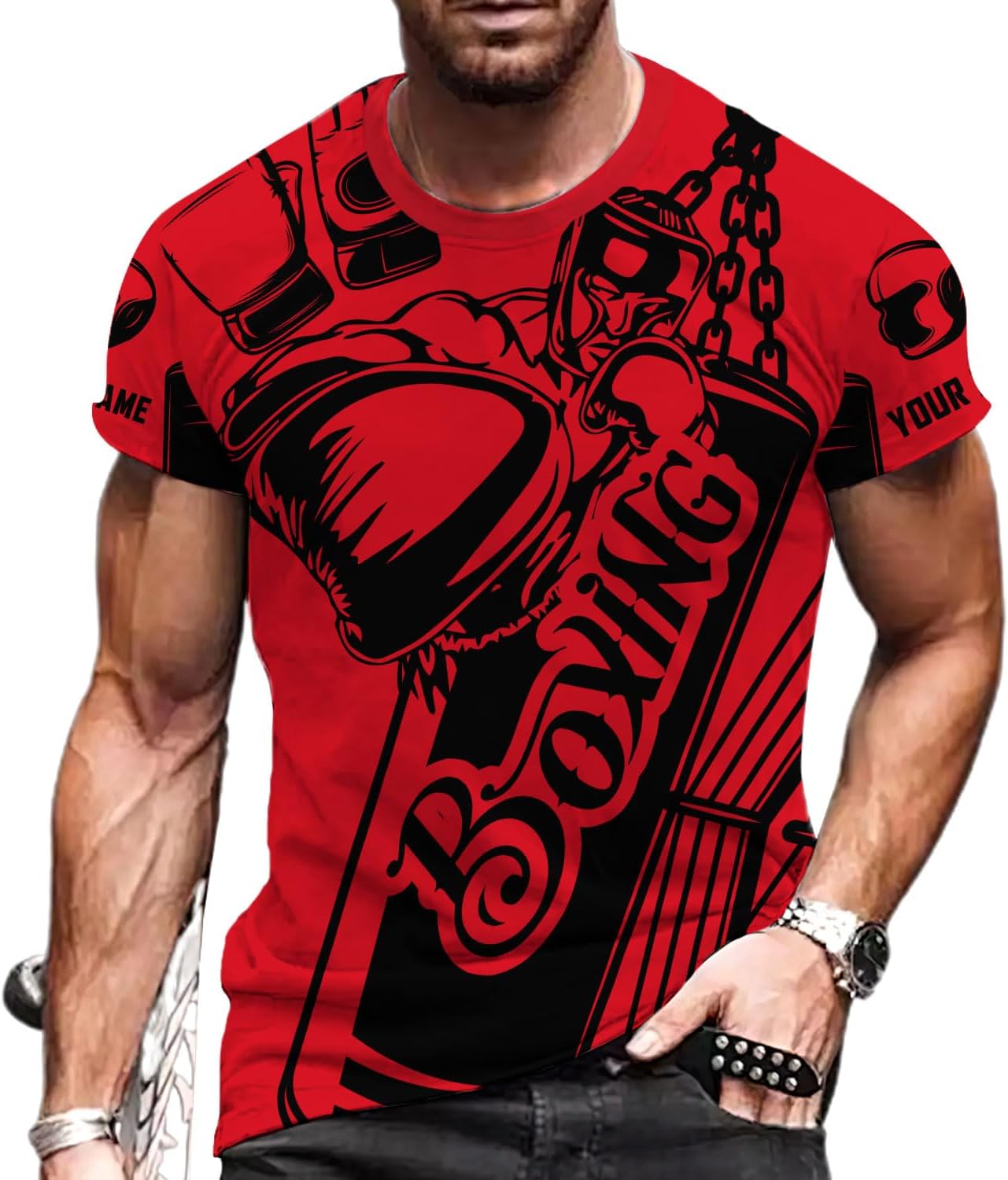 Personalized Boxing 3D Shirt, Boxing Shirts for Men Boxing T Shirts Women Boxing Tee Shirt Gifts for Boxing Lovers (HD389)
