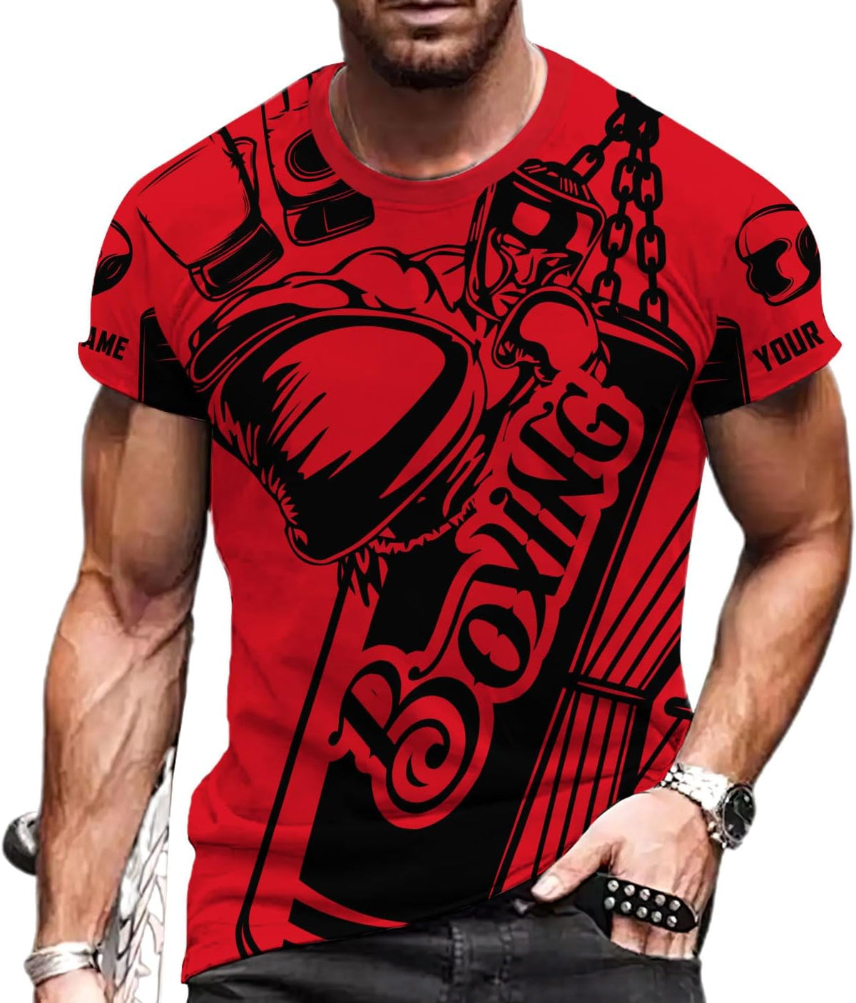 Personalized Boxing 3D Shirt, Boxing Shirts for Men Boxing T Shirts Women Boxing Tee Shirt Gifts for Boxing Lovers (HD389)