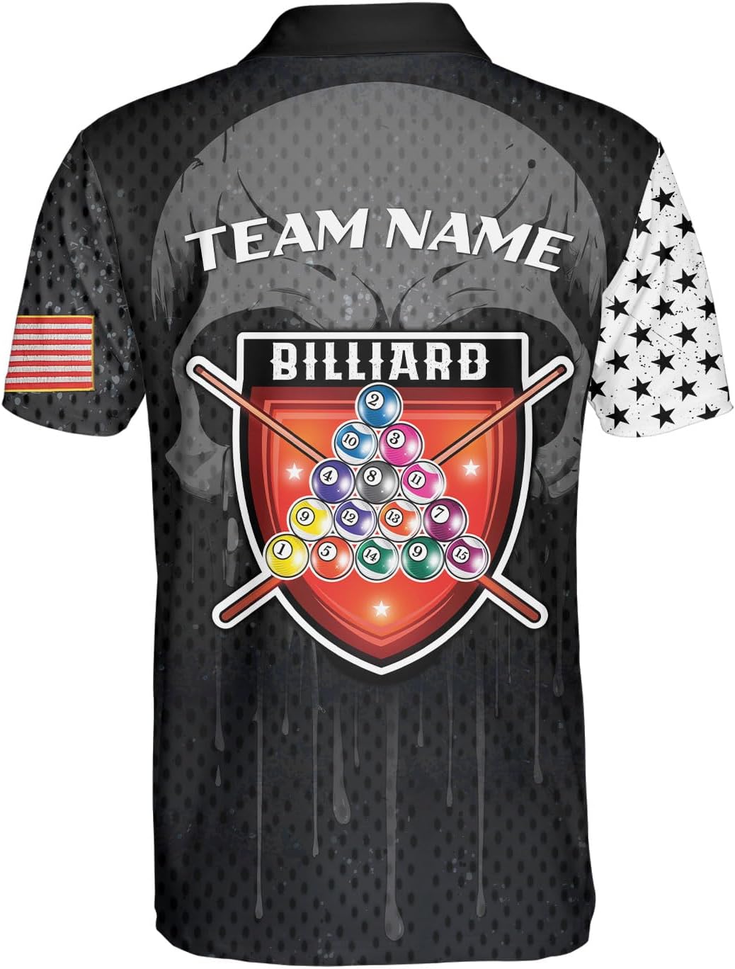 Customized Name Billiards Polo Shirts for Billiard Team, 8 Ball Pool 3D Shirt Gifts for Pool Players Men & Women