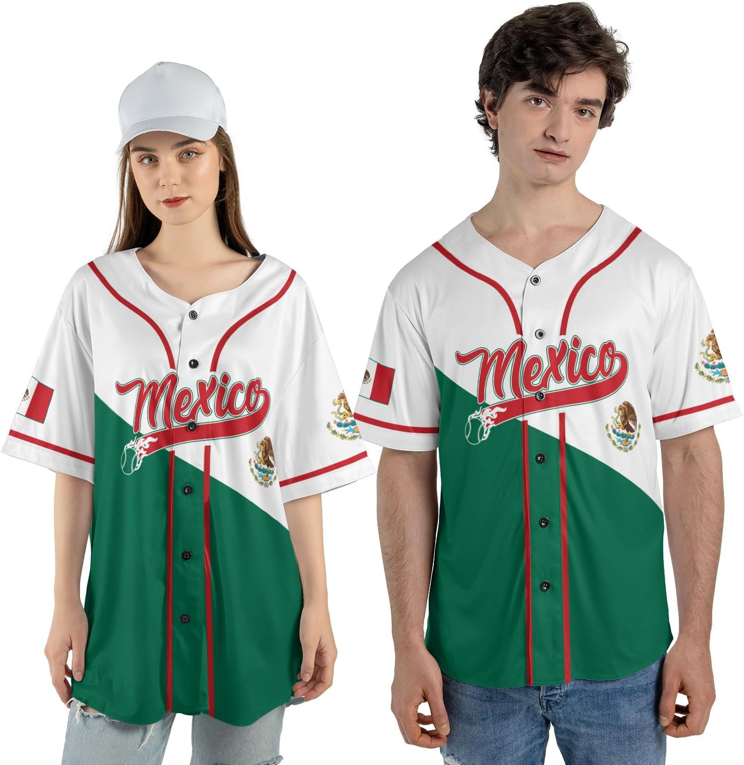 Mostprints Custom Mexico Baseball Jerseys Mexican Eagle & Flag Shirt for Teams, Mexico Shirts for Men & Women Size S-5XL