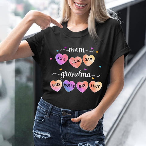 Personalized Mother's Day Tee, Mom and Grandma Belong to Kids, Grandkids Names Shirt for Nana Mimi Mom Grandma Mamaw