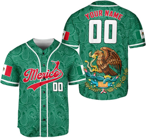 RoyalBro Personalized Mexico Baseball Jersey, Mexican Jersey for Men & Women, Mexican Flag Jersey, Mexico Shirt Camisas