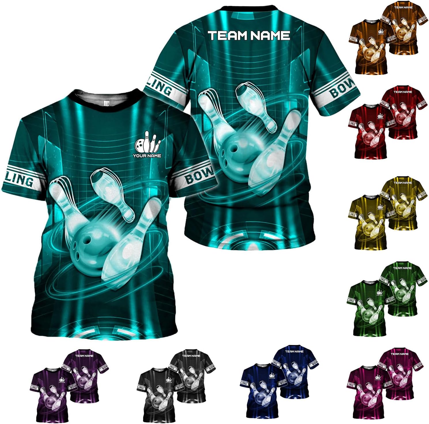 mostprints Personalized Name Bowling Shirts for Men & Women, Bowling Shirts for Team Bowling, Bowling Shirts Gift Unisex