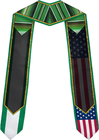 Pretyprints Custom Nigerian Graduation Sash Nigeria Graduation Stole Personalized Nigerian American Flag Graduation Sash 2025
