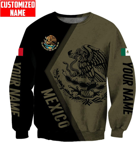 Personalized Name Mexico Hoodie, Custom Name Mexico Hoodies for Men Unisex Hoodie, T Shirt, Zip Up Hoodie, Sweatshirt for Men Women HD303 Multicolor