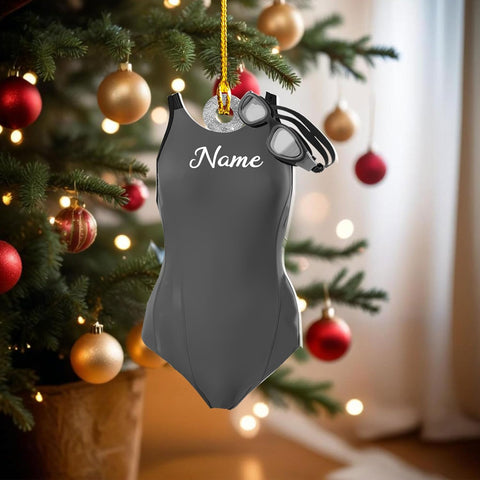 Mostefy Personalized Swimming Ornament, Swim Ornaments for Christmas Tree, Swimming Ornament for Girl, Boy Swimmer Ornament Xmas Decorations (Swimming1)