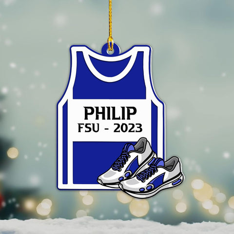 AOVL Personalized Running Christmas Ornament Gift for Runner Running Man Women Runner Gifts Girl Runner Gift Marathon Christmas Runner Ornament Runner Gift Xmas Ornament (Running 8)