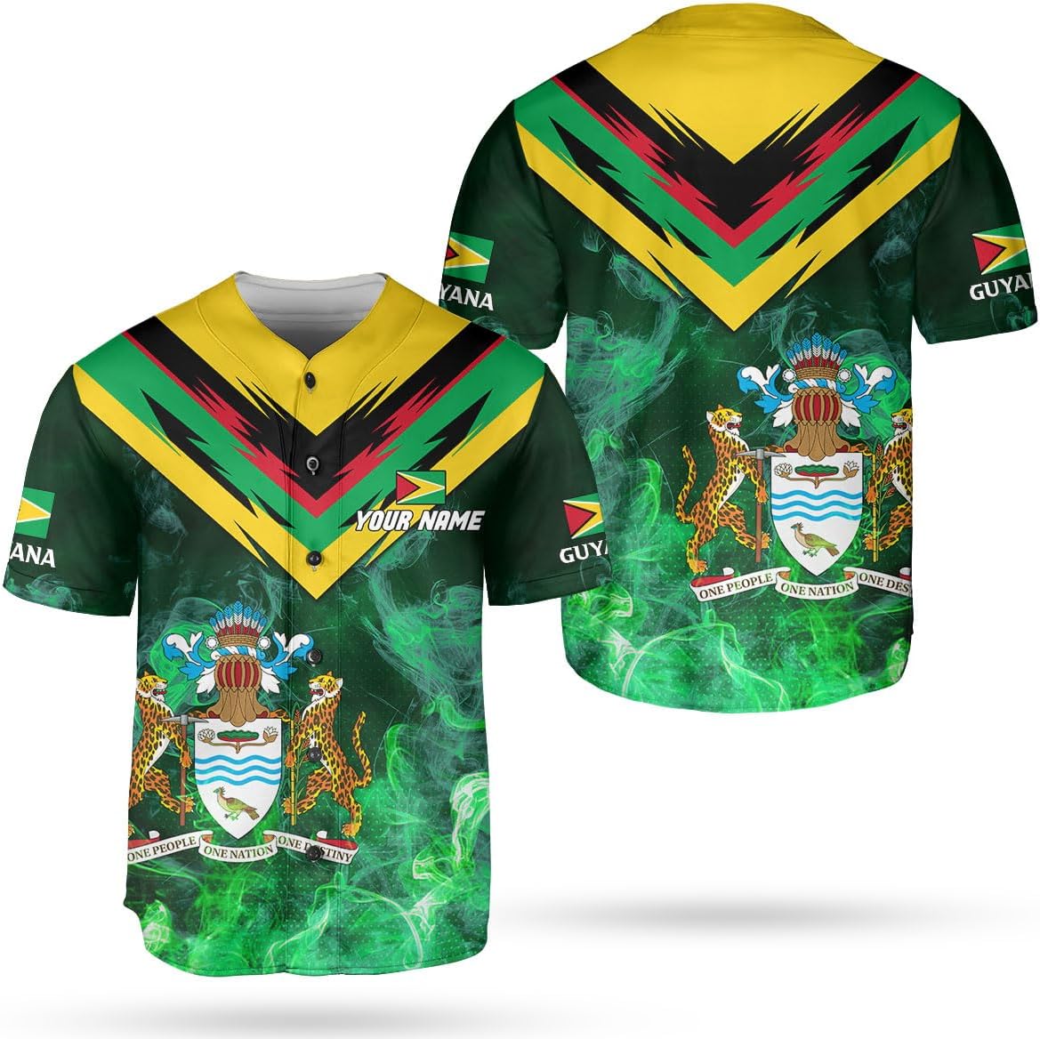 Parvii Personalized Guyana Shirts, Guyana Pride Baseball Jersey Guyanese Guyana Flag Jersey Shirt for Men & Women Guyana Gift