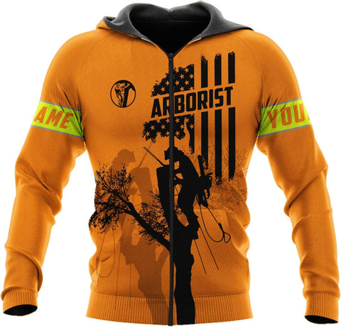 Personalized Arborist T-Shirt 3D, Woodworker Shirt, Mens Tree Climber Shirt