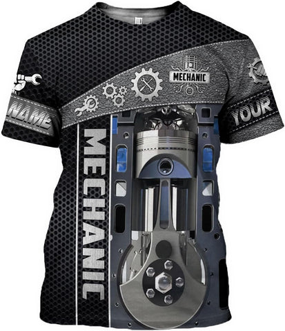 AOVL Personalized Mechanic Shirt 3D Mechanic Shirts Tool Box Mechanic for Men Women Mechanic Garage T-Shirt Mechanics S-5XL