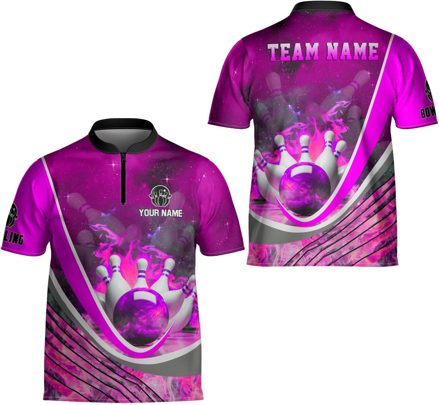 Ligthuy Personalized Bowling Jersey 3D, Bowling Shirts for Team, Bowling Shirt Unisex for Men Women, Bowling Shirts for Men