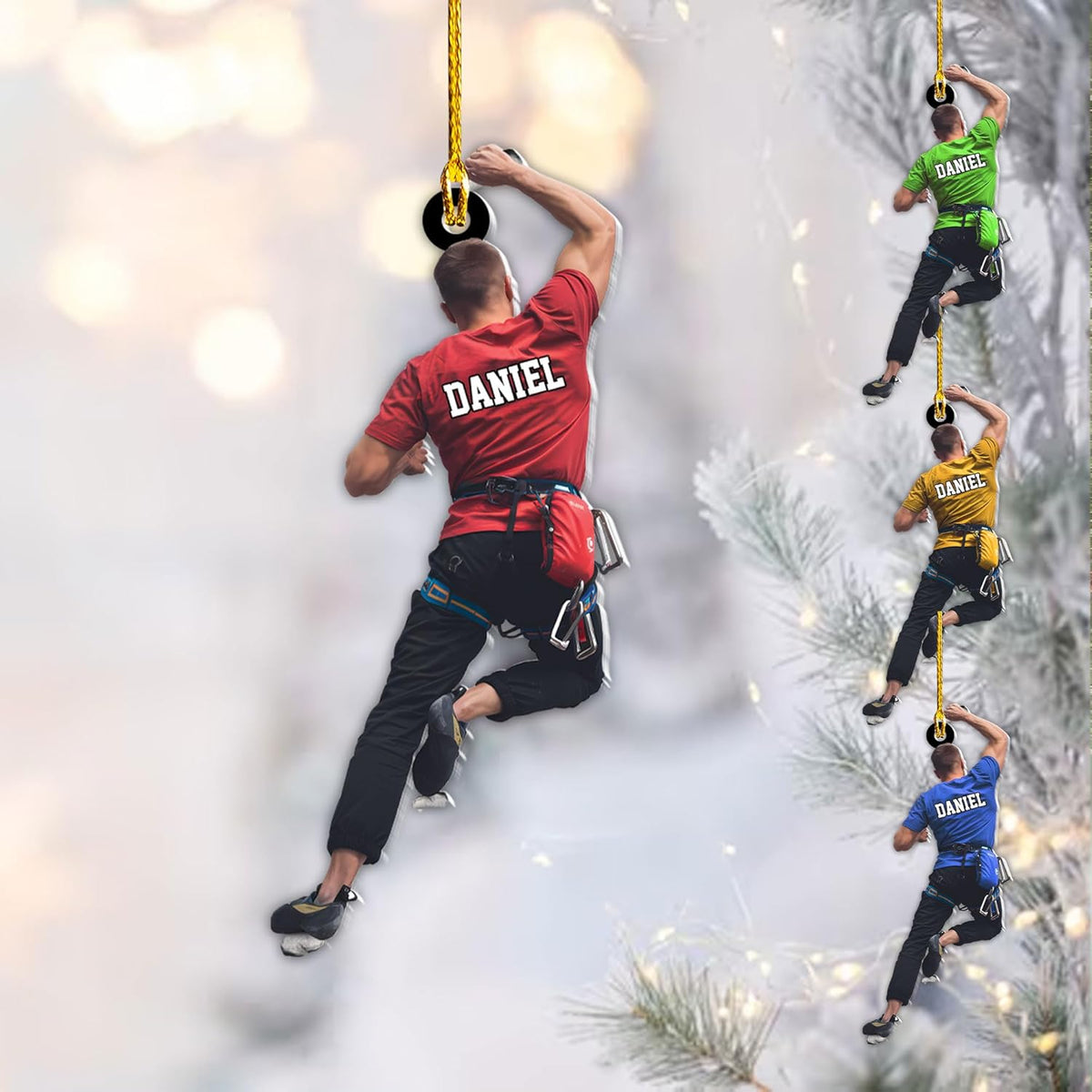 Artparel Personalized Climbing Ornaments Rock Climbing Christmas Ornament Rock Climber Ornaments Climber Lover Mountaineer Ornament Gift for Men Women Gift for Climber (CLB11)