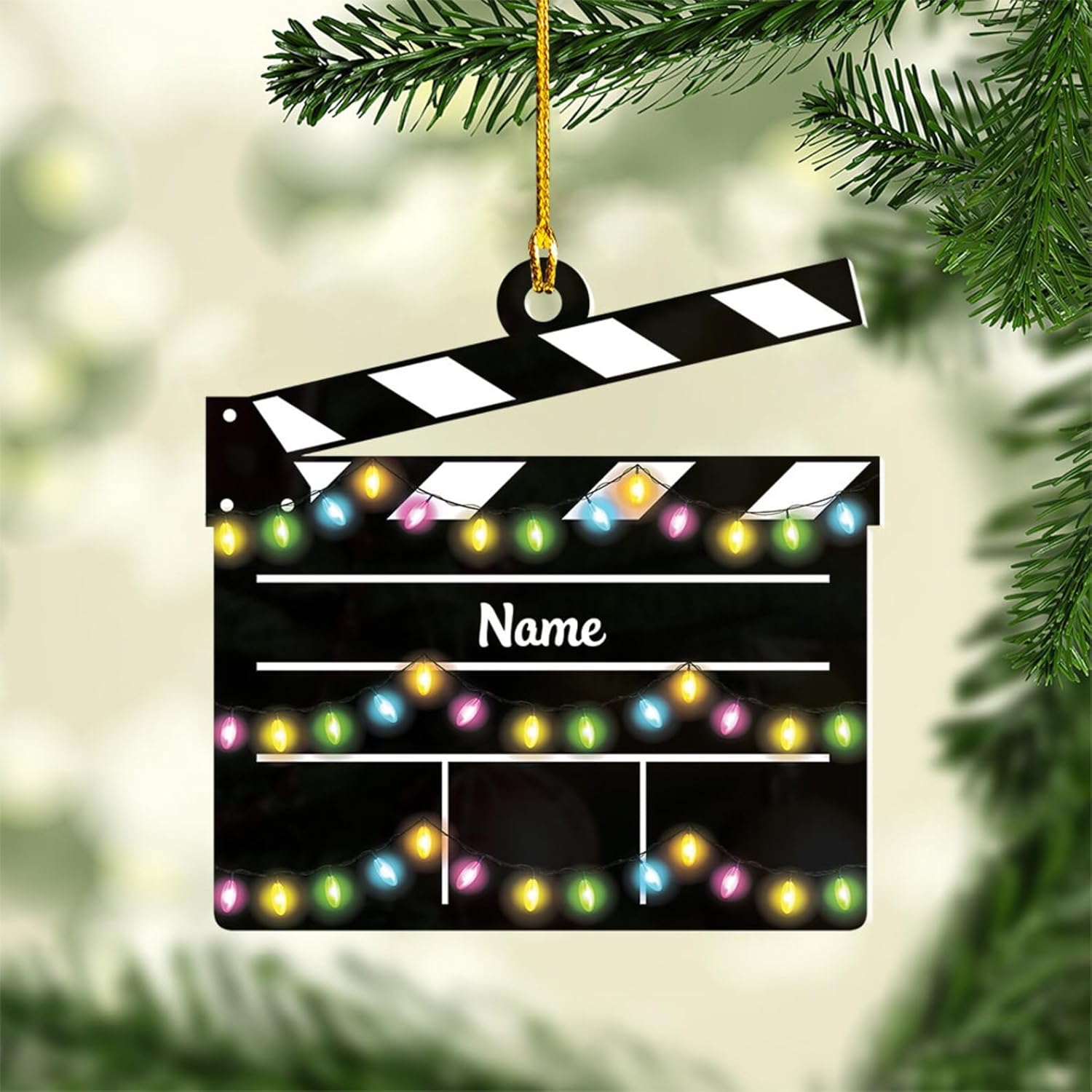 AOVL Personalized Film Clapboard Ornament Movie Clapper Christmas Ornaments Film Clapboard Ornament Film Clapper Ornament Director Clapboard Christmas Ornament Movie Clapperboard Theater (Film 6)