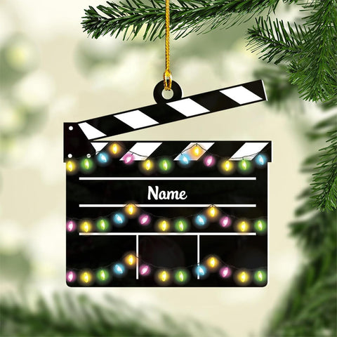 AOVL Personalized Film Clapboard Ornament Movie Clapper Christmas Ornaments Film Clapboard Ornament Film Clapper Ornament Director Clapboard Christmas Ornament Movie Clapperboard Theater (Film 6)