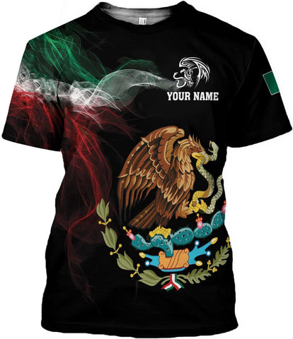RoyalBro Personalized Mexico Shirts, Camisas De Mexico, Mexico Shirts for Men, Mexican Flag Jersey Shirt Mexico 3D Shirt
