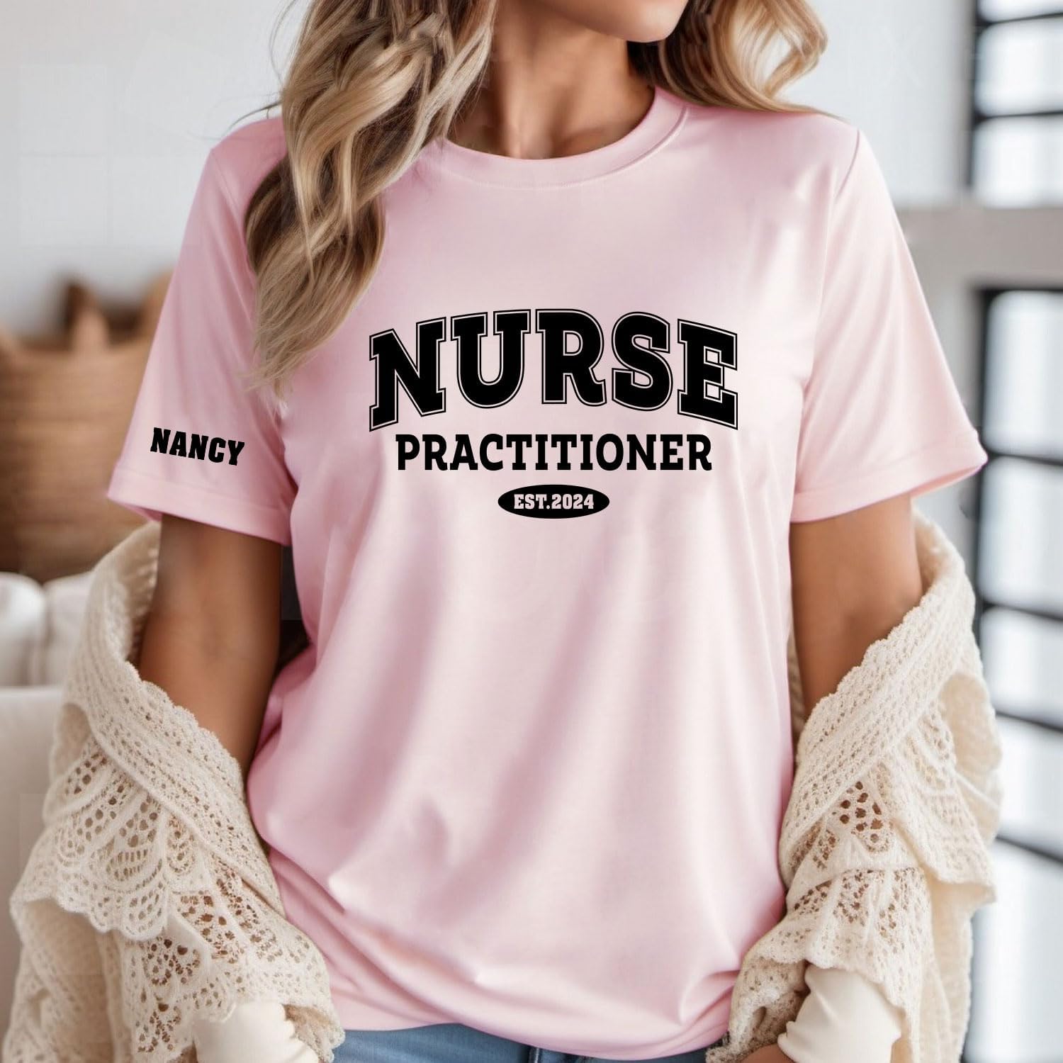 Personalized Nurse Practitioner Sweatshirt for Women Men, Custom Name NP Shirt, Nurse Practitoner T-Shirt Gift for Nurse