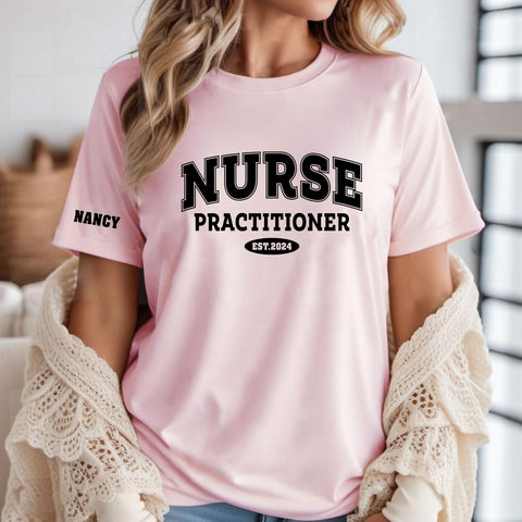 Personalized Nurse Practitioner Sweatshirt for Women Men, Custom Name NP Shirt, Nurse Practitoner T-Shirt Gift for Nurse