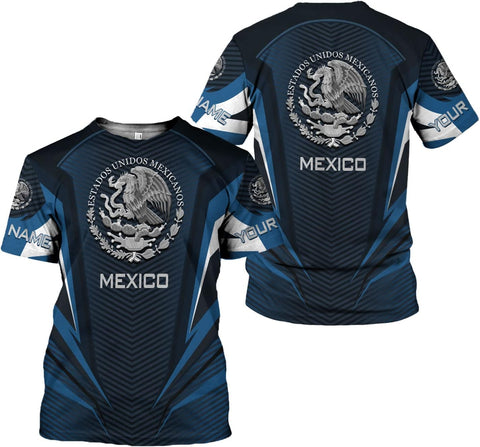 Mostprints Personalized Name Mexican Shirts for Men 3D, Customized Mexico Shirts for Men, Mexico Shirts for Women Mexico Shirt