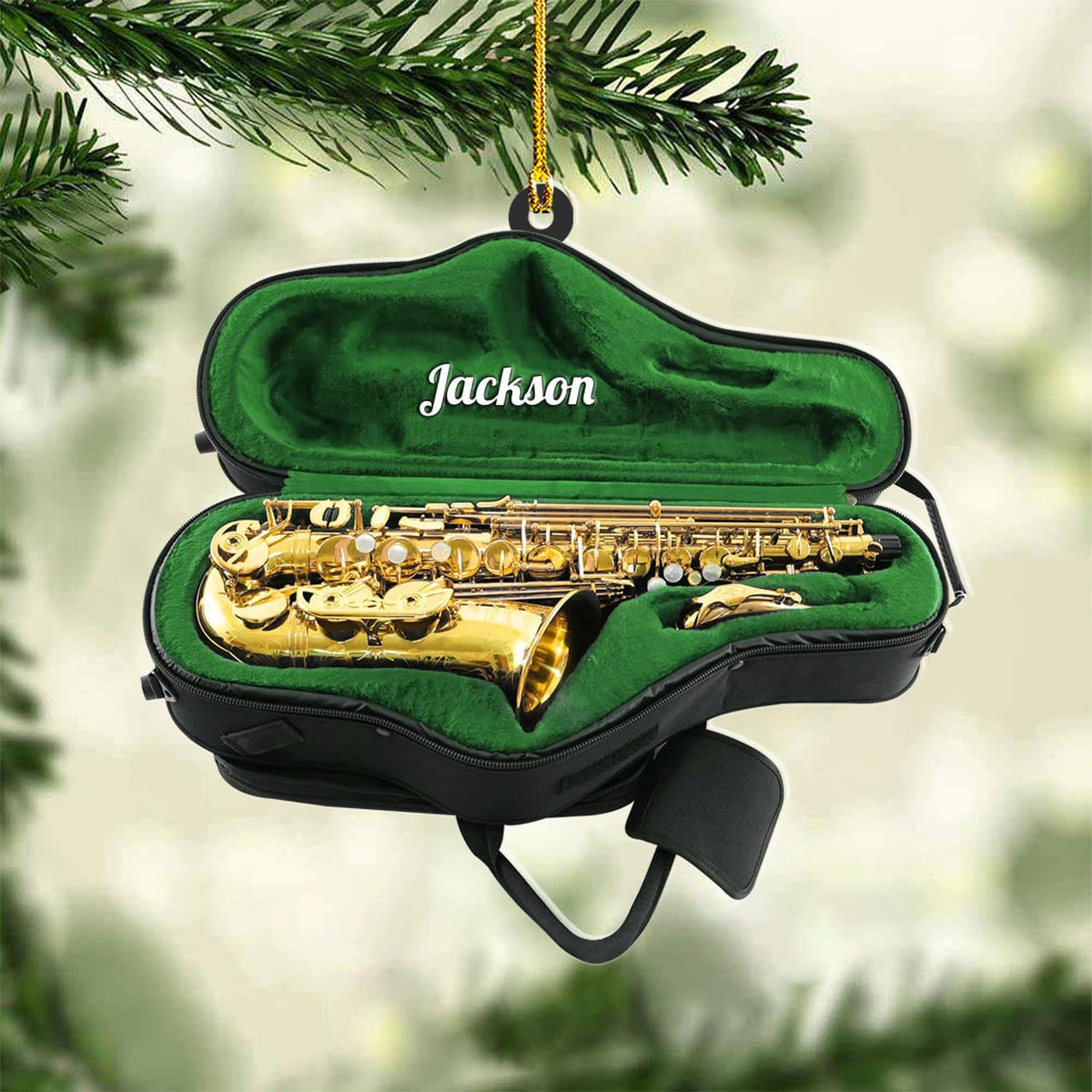 Personalized Saxophone Ornament Decoration Gift for Men Women Saxophonist, Personalized Saxophone Musical Instrument Ornament Christmas, Custom Saxophone Player Name & Year Ornament Gift (SXH7)