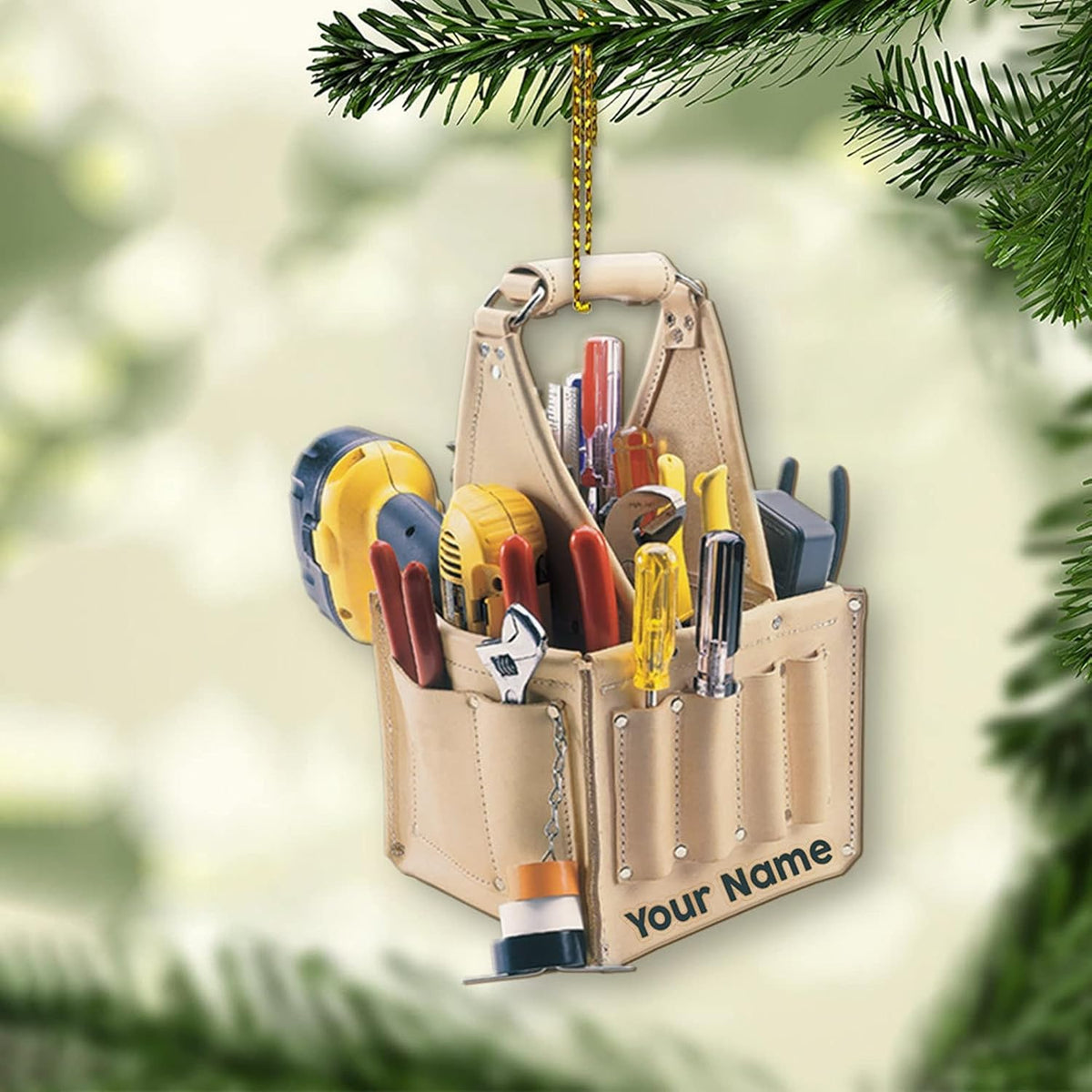 Artparel Personalized Electrician Ornament, Electrician Tool Bag Outfit Christmas Ornament, Electrician Gift Christmas Ornament, Gifts for Electrician Lovers, Electrician Outfit Christmas Ornament