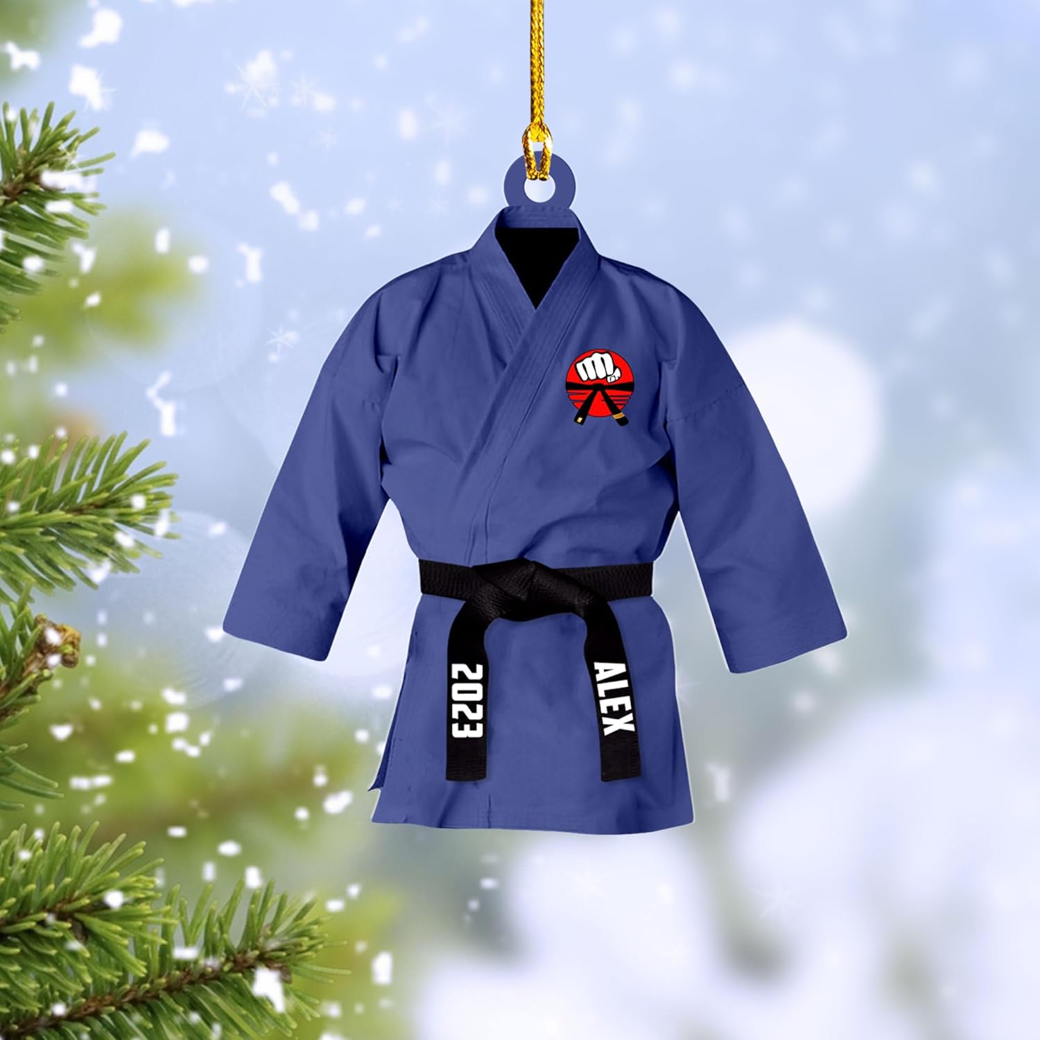 Artparel Personalized Karate Ornament Karate Uniform Ornaments Gifts for Karate Lovers Karate Gift Christmas Ornament 2024 Taekwondo Ornament Jiu Jitsu Ornament Gift for Karate (Karate 5)