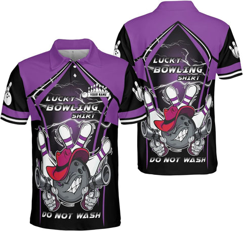 Ligthuy Personalized Name Bowling Polo Shirts 3D for Men and Women, Bowling Shirt, Bowling Shirts for Men Team Bowling Shirt
