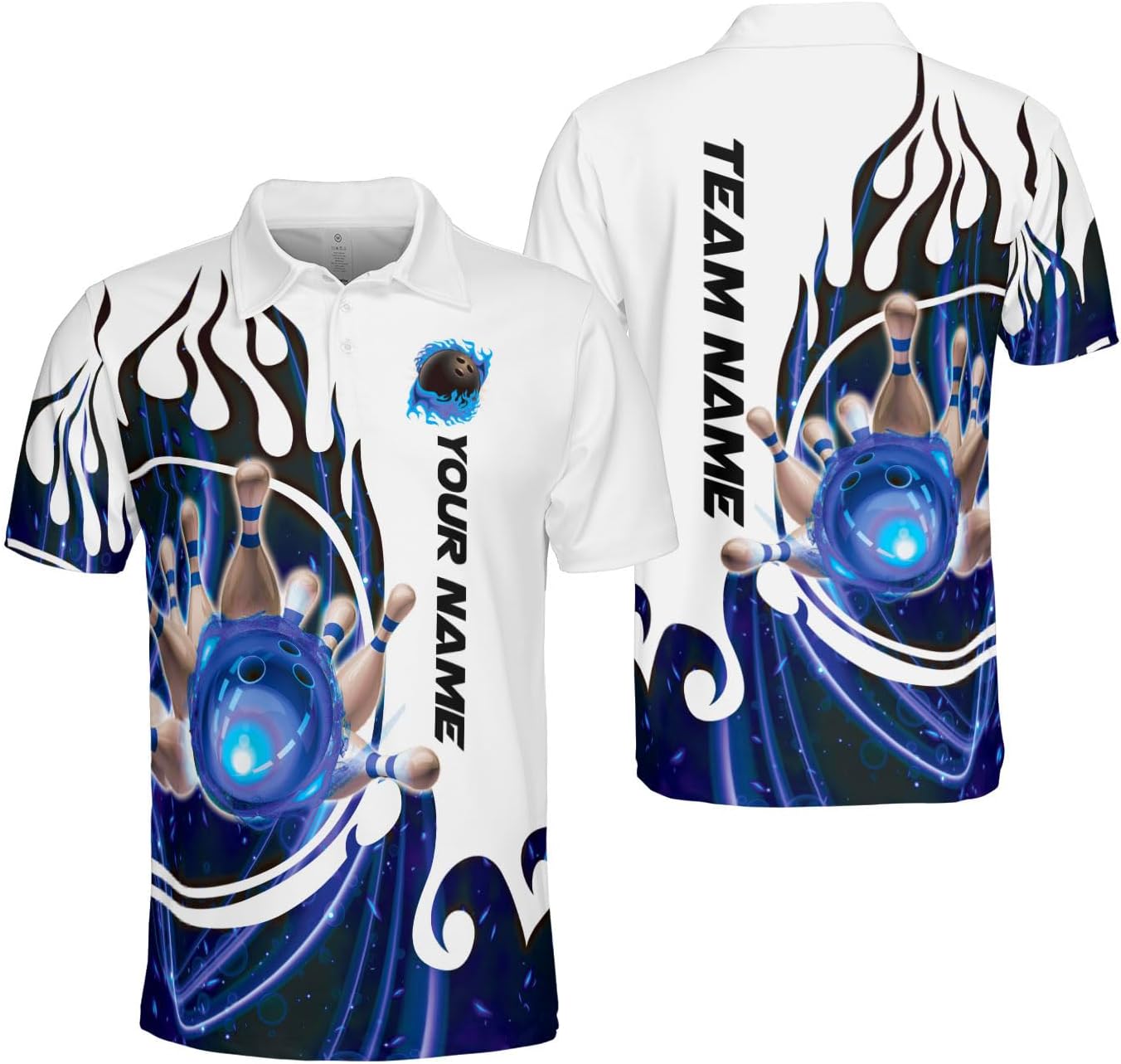 Mostprints Personalized Name Bowling Polo Shirts 3D for Men and Women, Bowling Shirt, Bowling Team