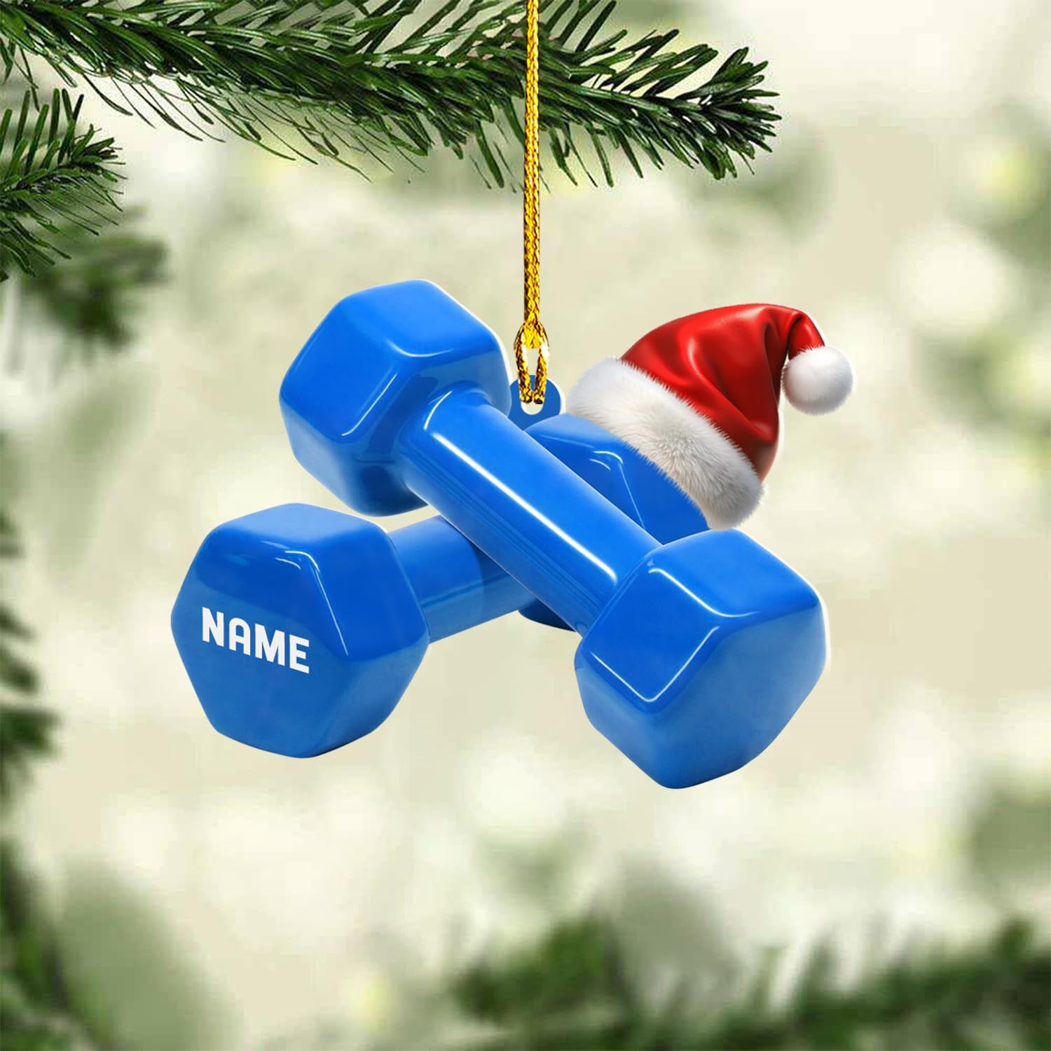 AOVL Personalized Weight Plate Ornament Weight Ornament Fitness Gift for Gym Ornament Merry Liftmas Christmas Hanging Ornaments Weight Plates Ceramic Ornament (DF4)