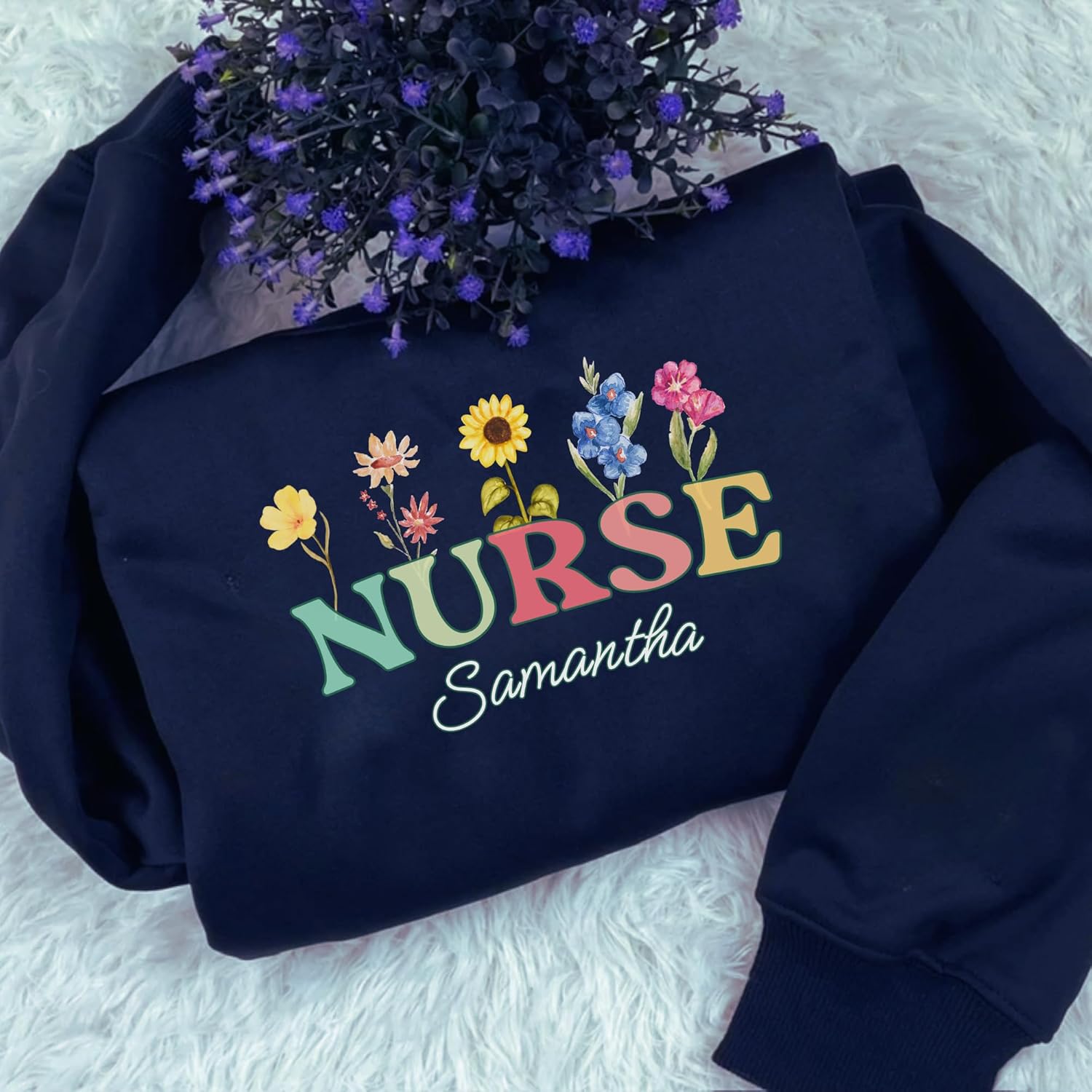 Suseaz Custom Nurse Sweatshirt Personalized Healthcare Shirt RN ER CNA Licensed Practical Nursing Care Workers
