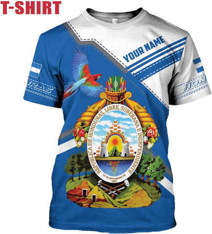 Mostprints Personalized Honduras Shirt 3D Camisa Honduras Hombres Honduras Shirts Men Women, Honduras Tshirt Honduras t Shirt (Multi 12)
