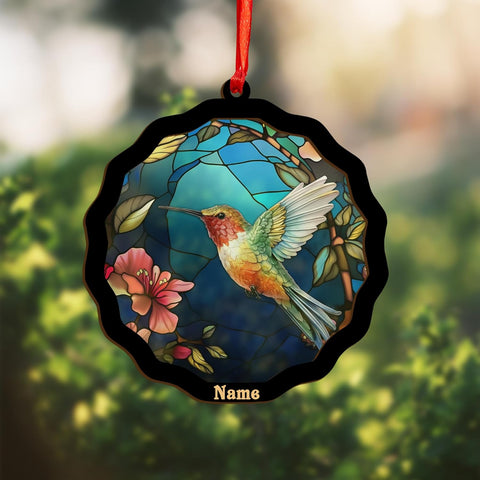 MAPrints Personalized Hummingbird Ornaments for Christmas Tree 2024, Hummingbird Christmas 2024 Ornament, Bird Suncatcher Wood Acrylic Ornament, Gifts for Bird Lovers (Bird 1)