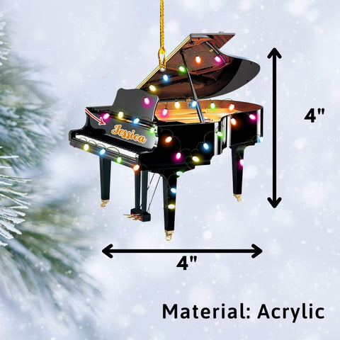 Personalized Piano Ornament, Custom Piano Ornament Piano Christmas Ornament 2024, Music Instrument Player Keyboard Ornament Decor, Gift for Piano Lover, Music Lovers