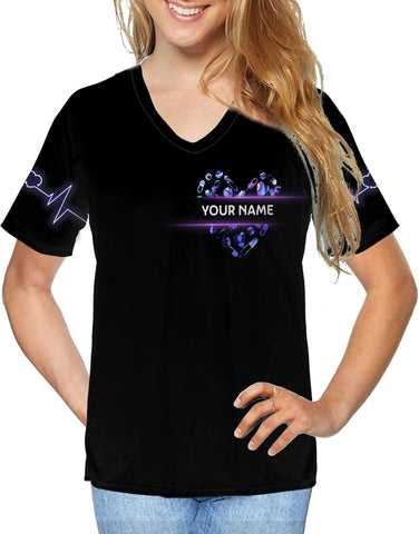 Personalized Nurse V-Neck T-Shirt Gifts for Women, Nursing School Nurse Graduation Gift, Nurse Life, Mother's Day (HD111)